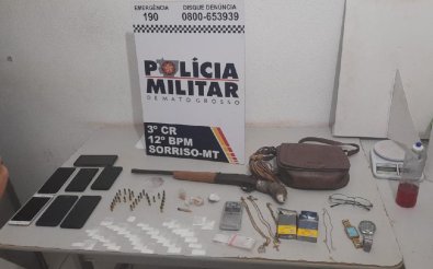 Quadrilha é presa com drogas e arma de fogo em MT