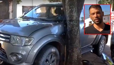 Vereador bate caminhonete em muro após ser atingido por carro em MT