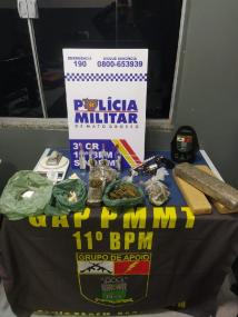 NO INTERIOR:  Polícia prende dupla com arma de fogo e diversas drogas