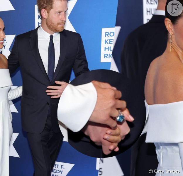 Vestido branco minimalista e anel de Diana: detalhes do look de Meghan Markle para gala em NY