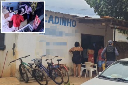 CRIME FILMADO: Idoso dono de mercearia enfrenta ladrões e dá tapa em arma