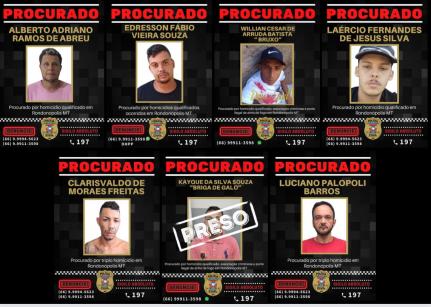 AJUDA DA POPULAÇAO: Polícia procura 6 acusados de assassinatos cometidos entre 2022 e este ano no interior