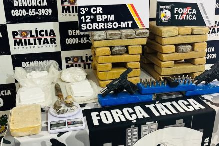 ENTREGA POR ‘DELIVERY’: Homem é preso com droga, armas e munições em Sorriso