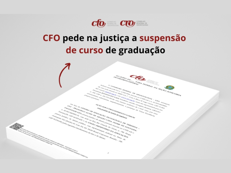 CFO pede na justiça suspensão de curso de graduação