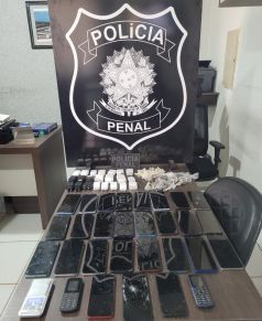 Polícia Penal apreende 29 celulares, chips, carregadores e drogas na Mata Grande