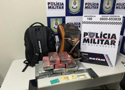 Rotam prende casal com 12 tabletes de cocaína em Cuiabá