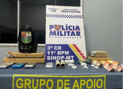 Jovem de 23 anos é preso com quatro tabletes de maconha em bairro de Sinop