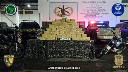 Gefron apreende 150 kg de cocaína avaliados em R$ 3 milhões