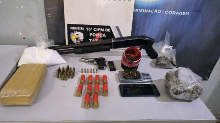 Força Tática prende homem com droga e armas de fogo em casa de Várzea Grande