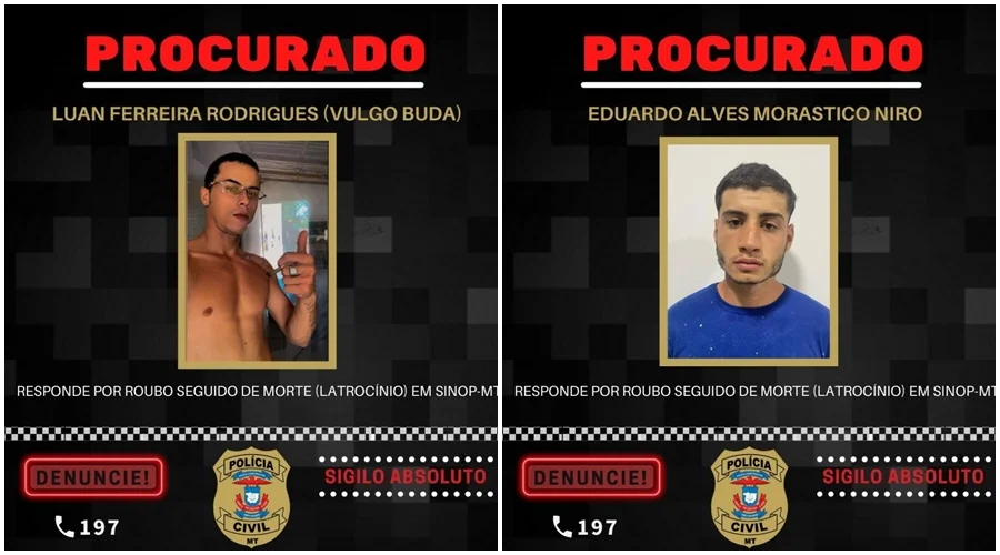 FORAGIDOS: Polícia Civil procura envolvidos em latrocínio de mãe que foi morta tentando defender o filho