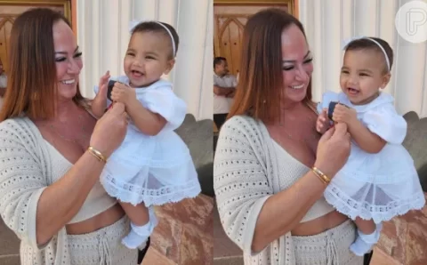 Tudo em paz? Mãe de Neymar exibe fotos inéditas com a neta, Mavie, após rumor com Bruna Biancardi: ‘Minha bebê linda’