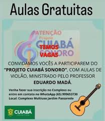 Cuiabá Sonoro: Curso Gratuito de Violão está com vagas disponíveis
