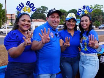 MT:  ONDA AZUL:  Mega carreata reforça apoio a Dudu Carrapato e Viviane Lemes em Poconé