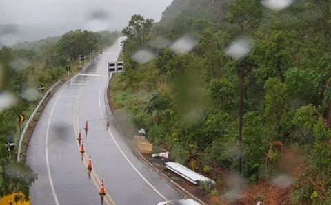 MT:  PROTOCOLO:    Chuva retorna e trânsito no Portão do Inferno é interrompido novamente