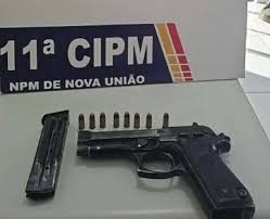 Homem é preso pela Polícia Militar com pistola irregular em Cotriguaçu